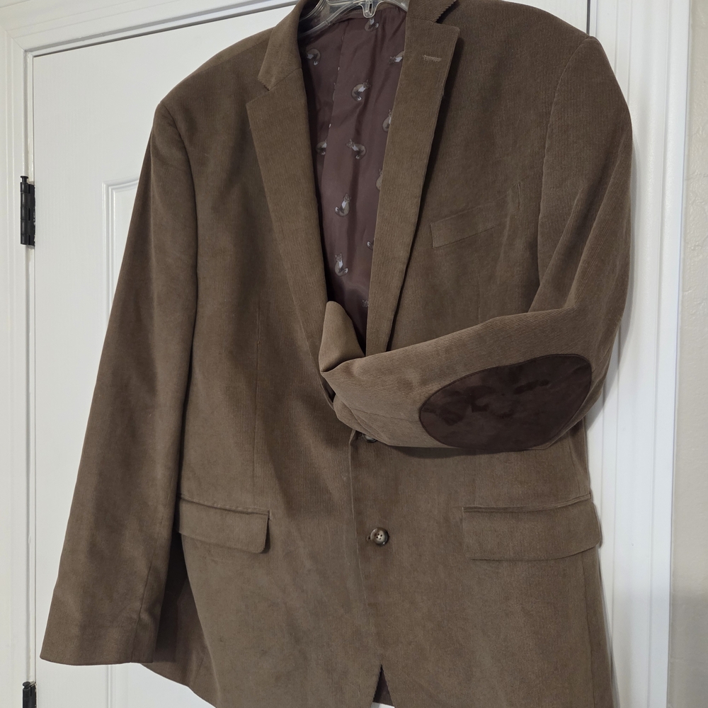 Ralph Lauren Corduroy Tan Sport Coat Blazer with Dark Brown Elbow Patches